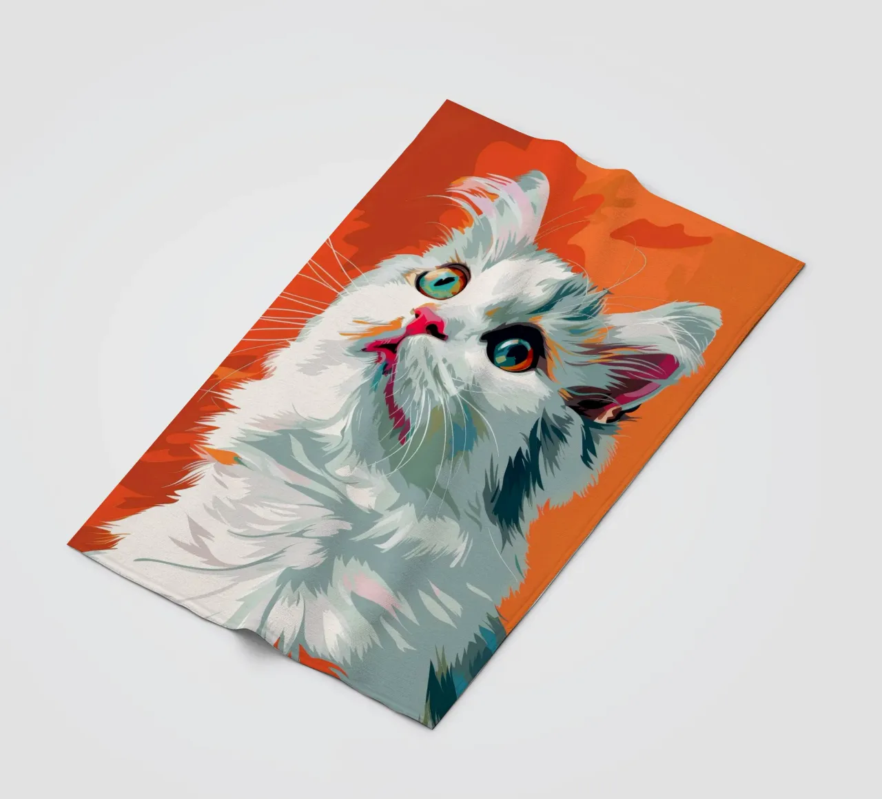 un gatto American Curl dagli occhi ipnotici e dalla pelliccia lussuosa coperta in pile da DesignDoodle