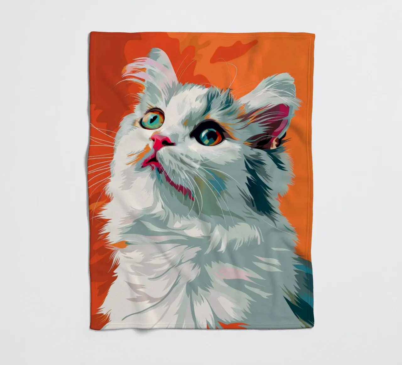 un gatto American Curl dagli occhi ipnotici e dalla pelliccia lussuosa coperta in pile da DesignDoodle