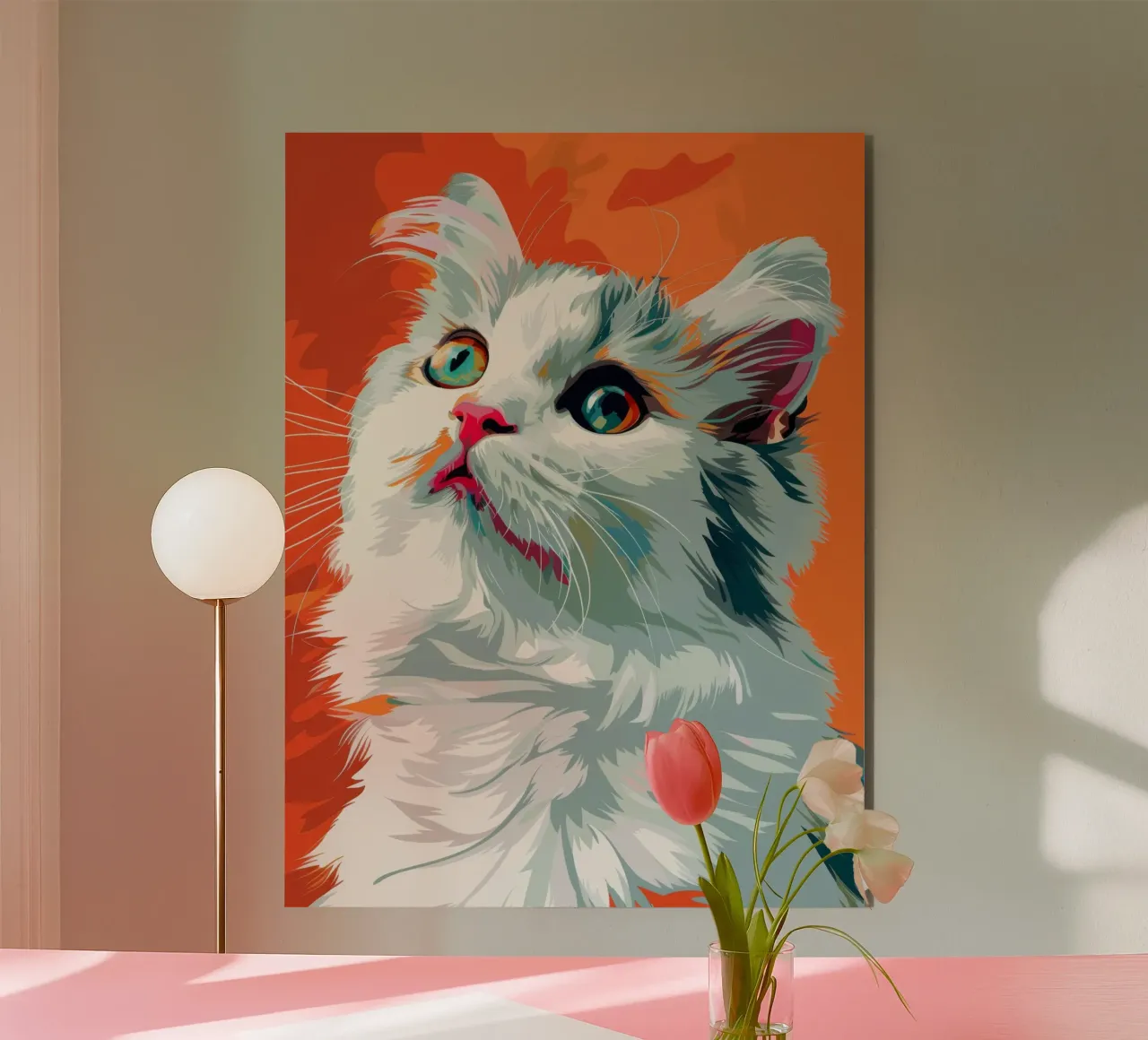 an American Curl cat with mesmerizing eyes and luxurious fur alu-dibond by DesignDoodle
