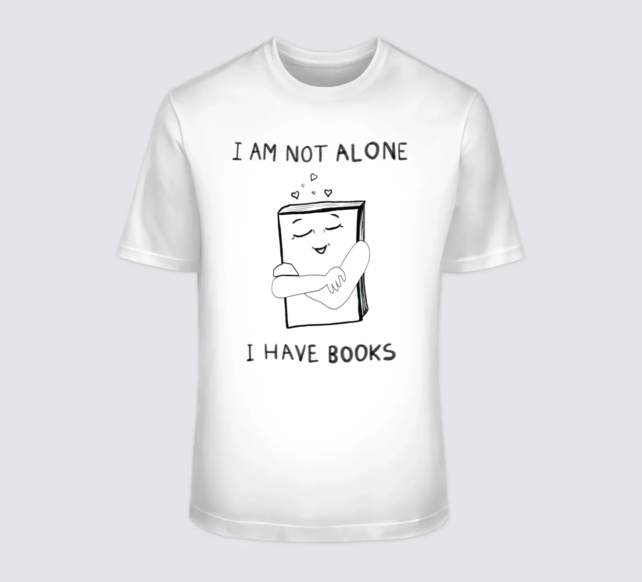 I am not alone I have book text t-shirt by gulsengunel