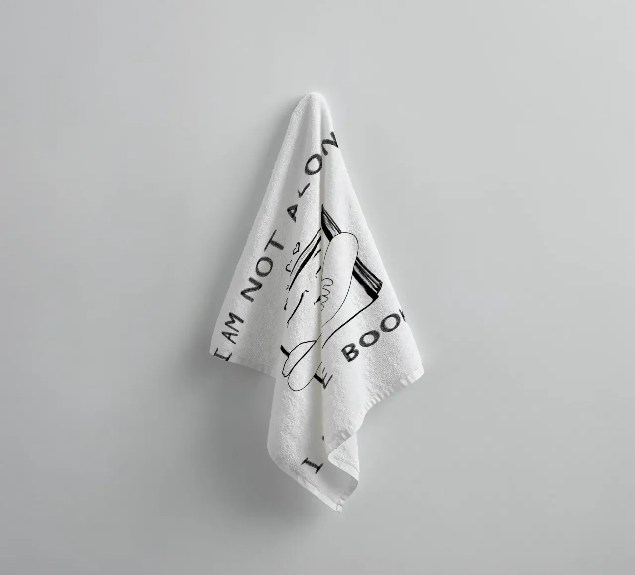 I am not alone I have book text towel by gulsengunel