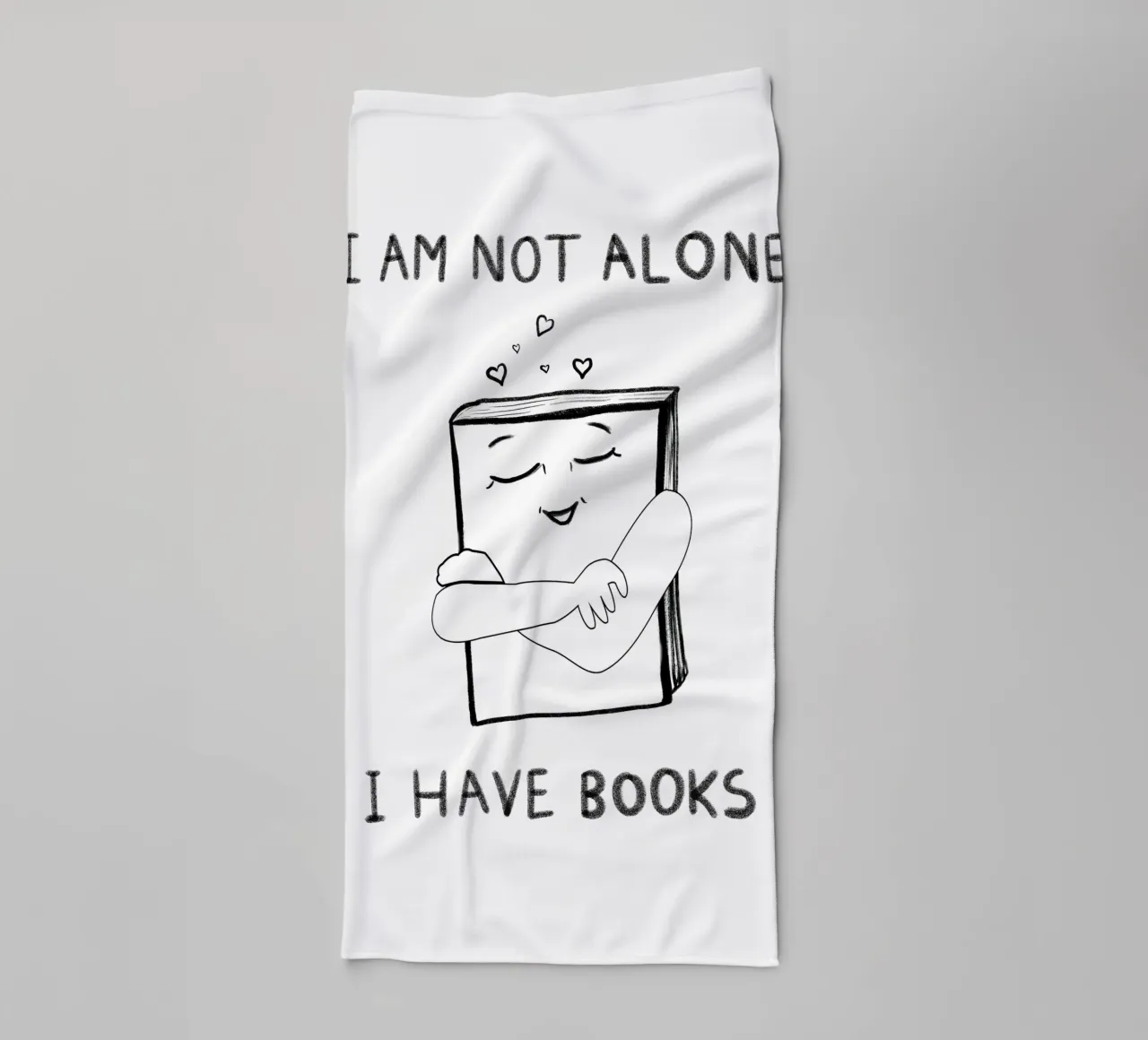 I am not alone I have book text towel by gulsengunel
