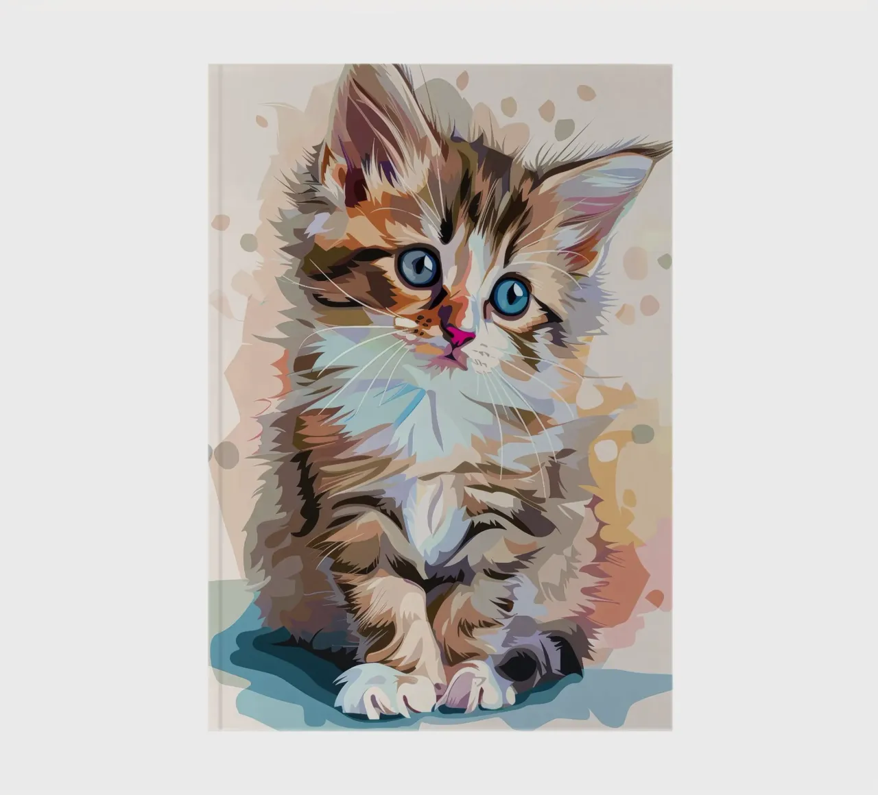 un chaton aux grands yeux bleus, qui regarde vers le haut avec curiosité carnet de notes de DesignDoodle