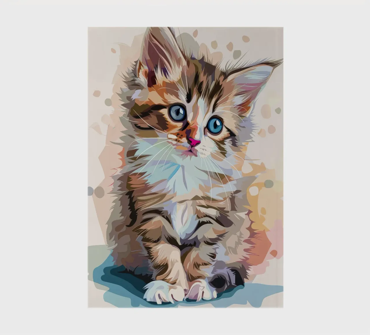 un chaton aux grands yeux bleus, qui regarde vers le haut avec curiosité carnet de notes de DesignDoodle