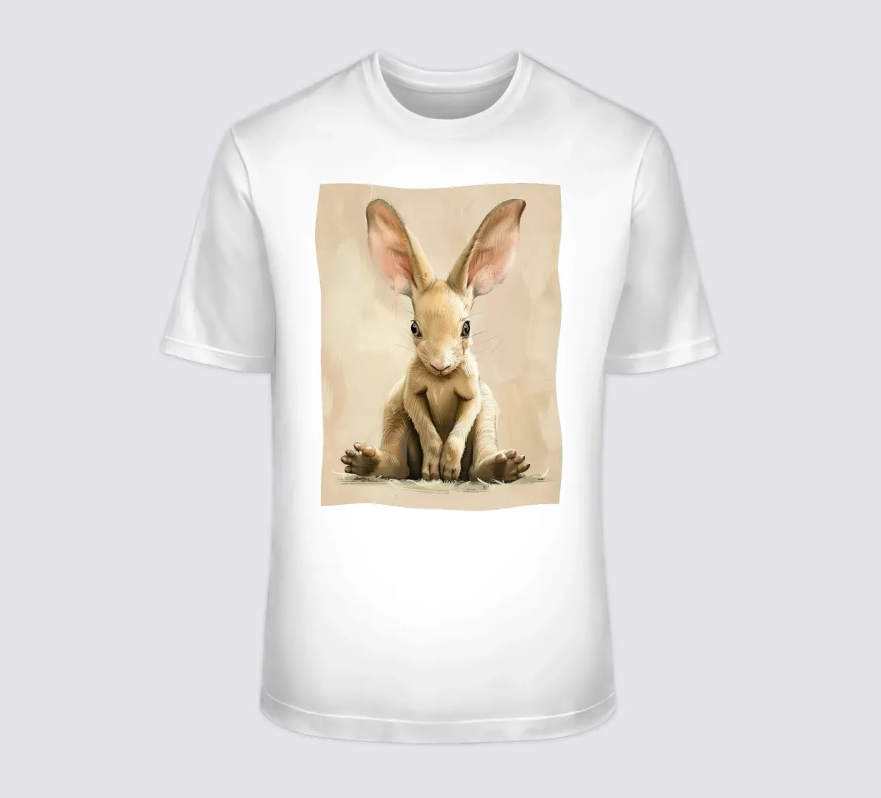 un cucciolo di coniglio seduto con grazia e calma con grandi orecchie t-shirt da DesignDoodle