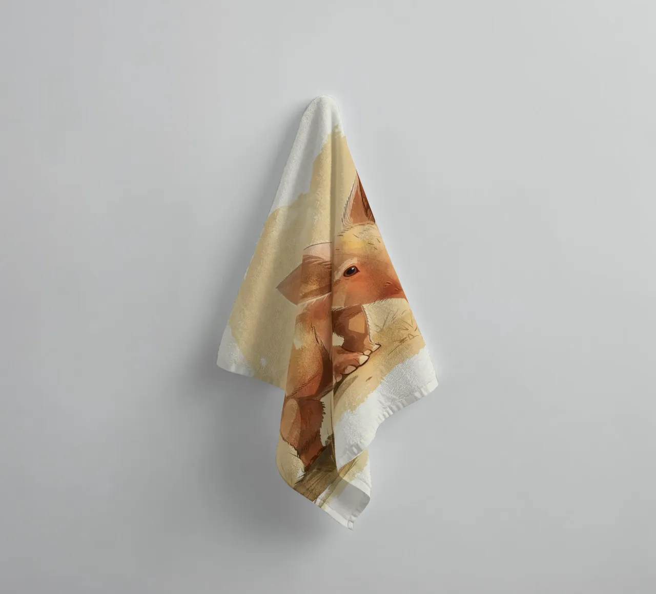 aardvark walking through a dusty landscape, with its curious towel by DesignDoodle