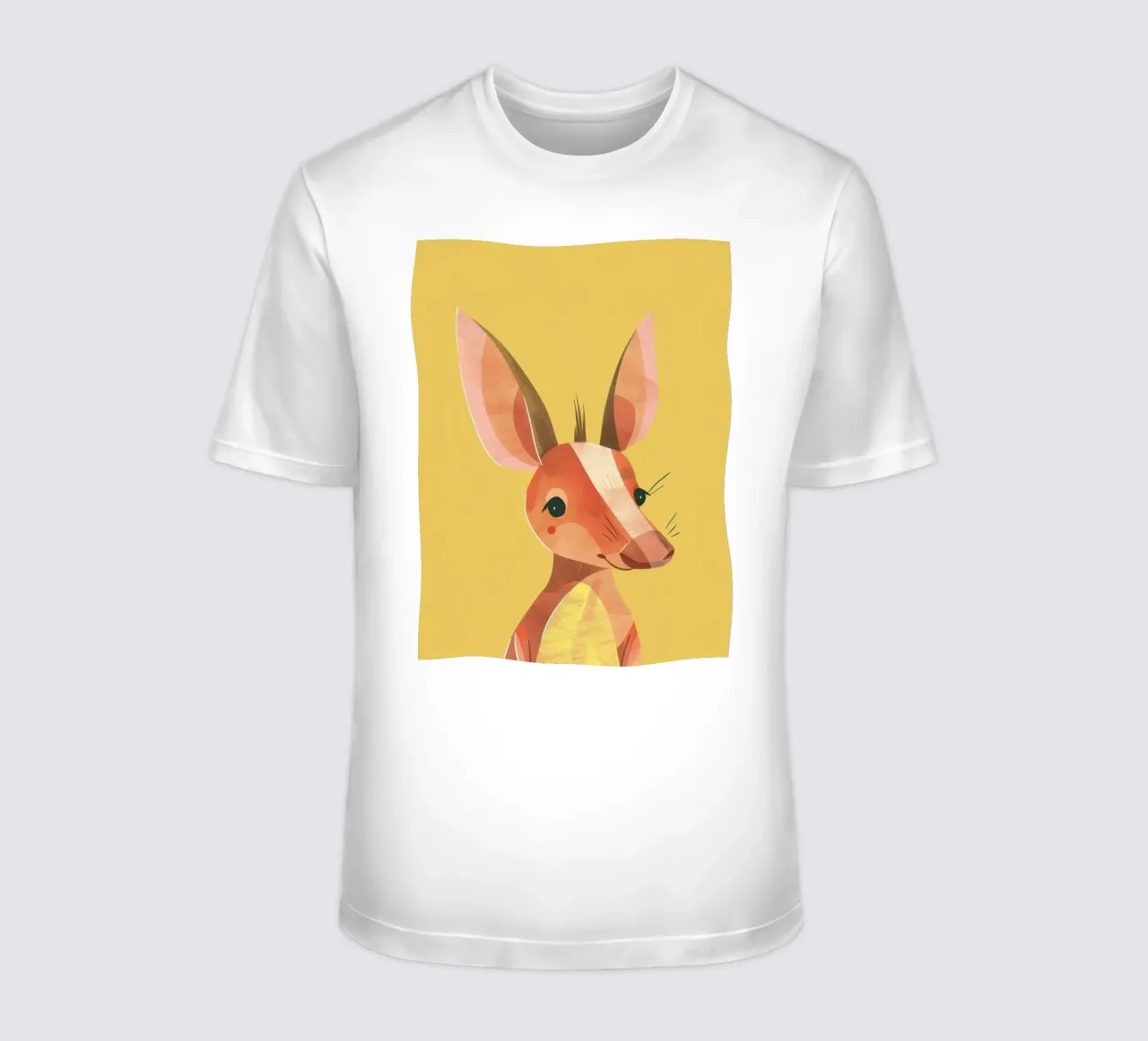 aardvark standing tall, its expressive face and attentive t-shirt by DesignDoodle