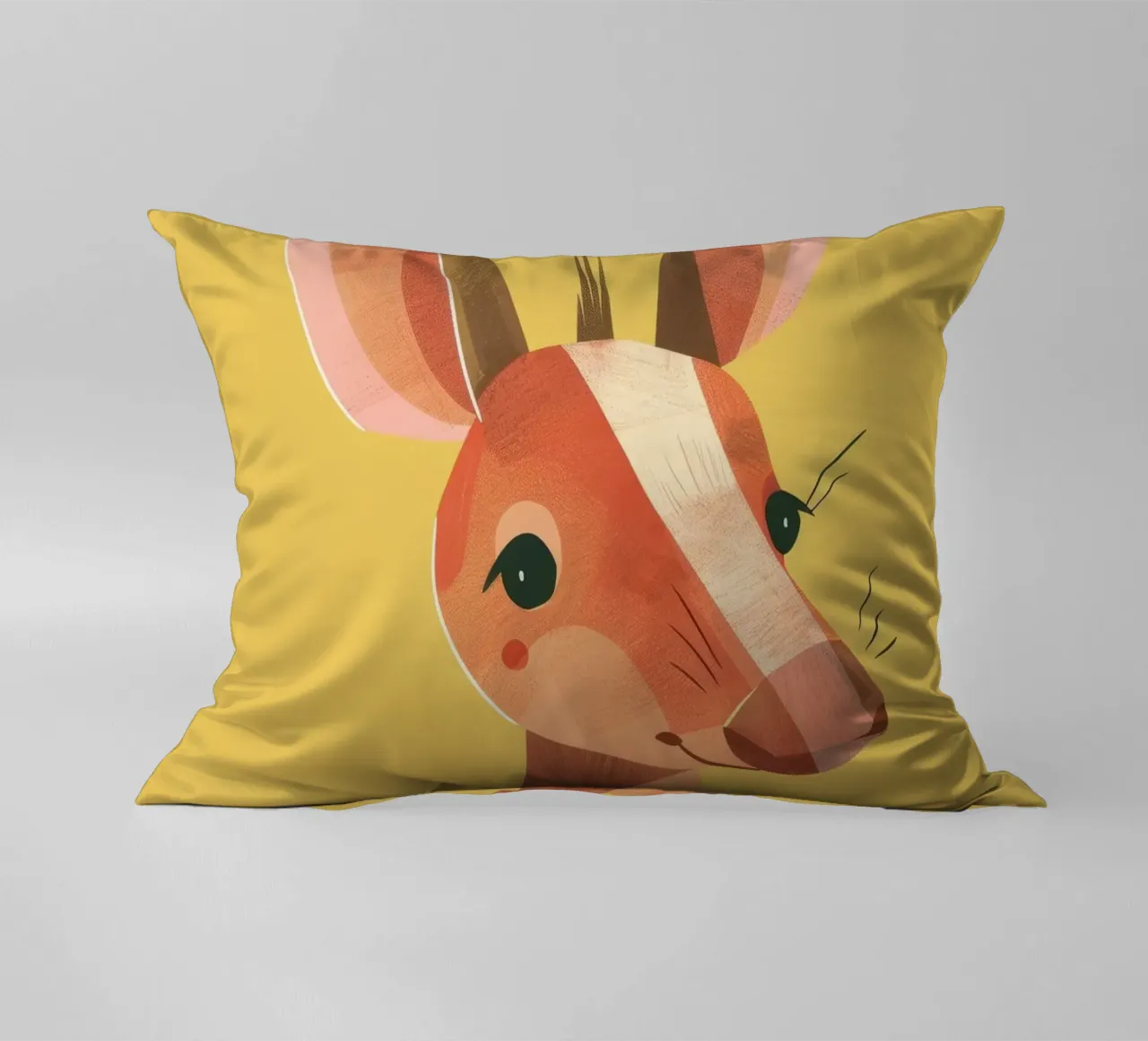 aardvark standing tall, its expressive face and attentive decorative cushion by DesignDoodle