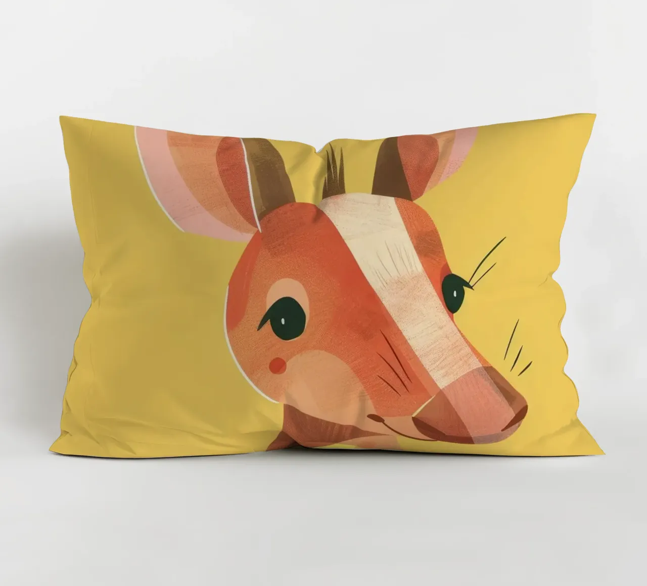 aardvark standing tall, its expressive face and attentive decorative cushion by DesignDoodle