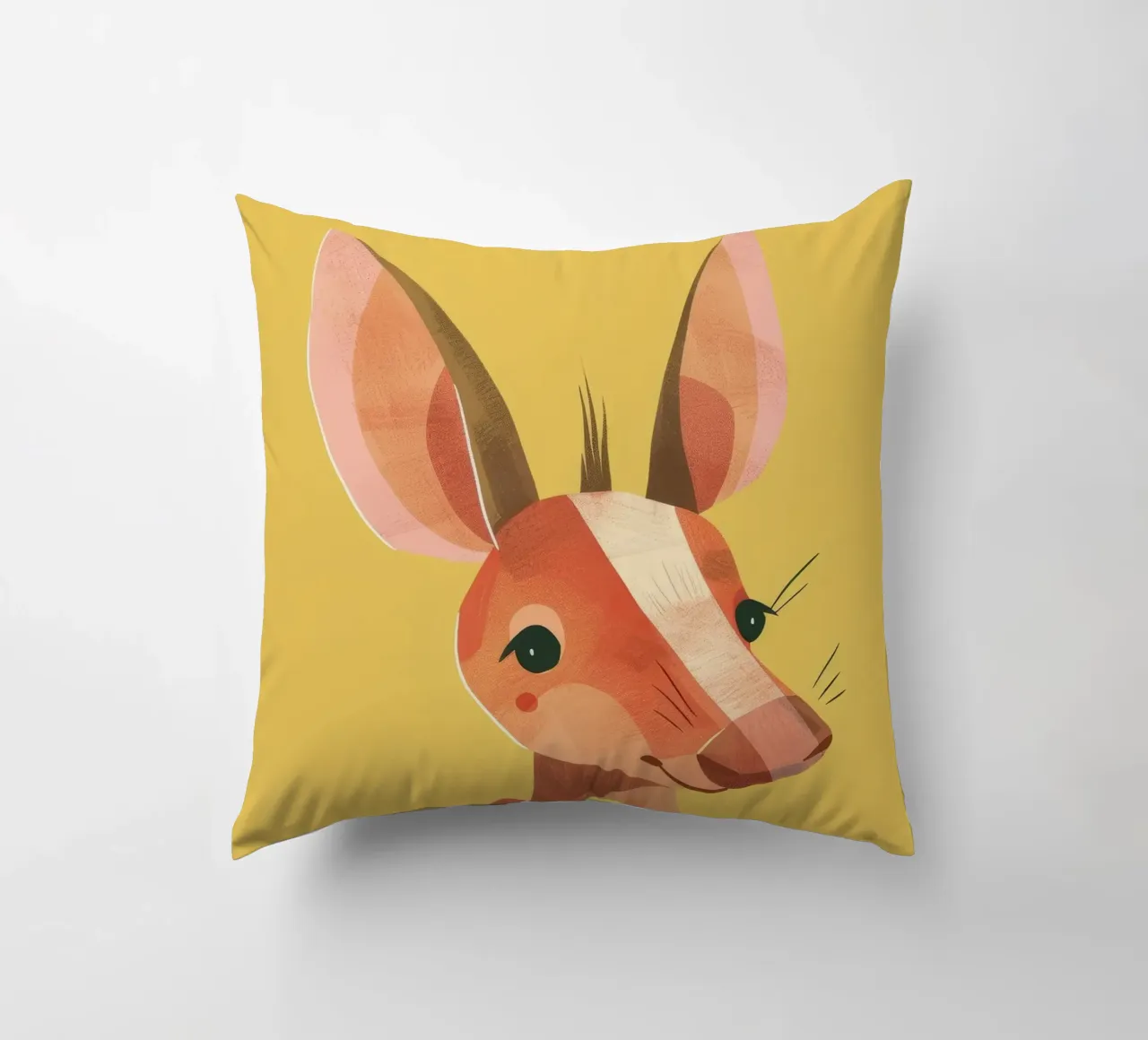 aardvark standing tall, its expressive face and attentive decorative cushion by DesignDoodle