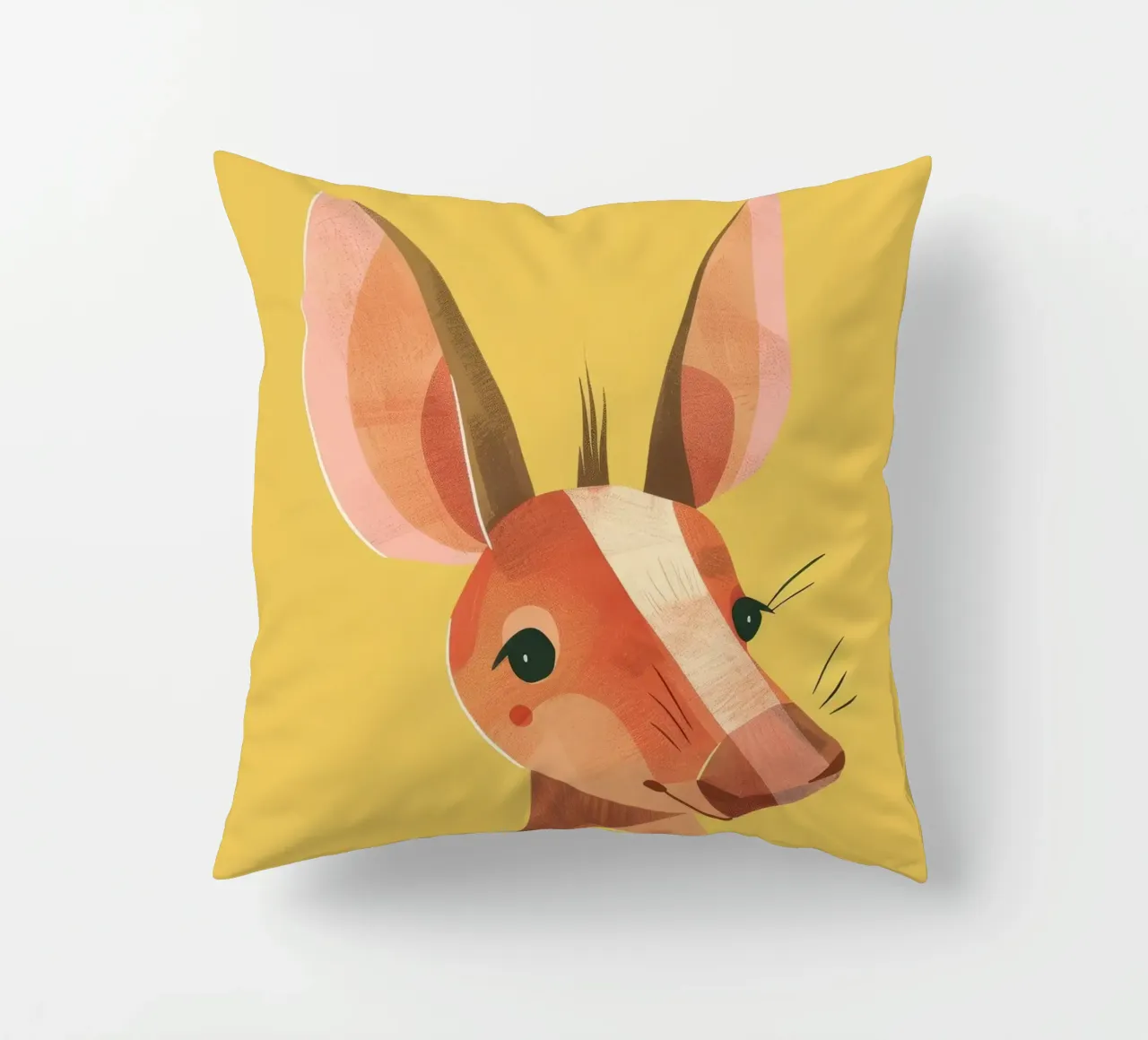 aardvark standing tall, its expressive face and attentive decorative cushion by DesignDoodle