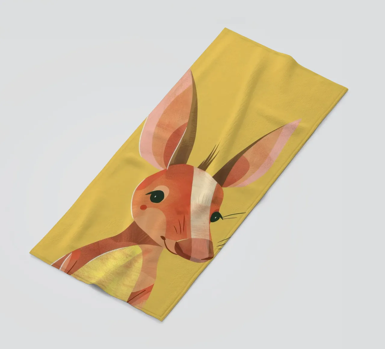 aardvark standing tall, its expressive face and attentive beach towel by DesignDoodle