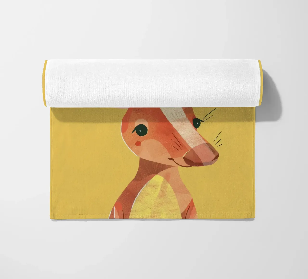 aardvark standing tall, its expressive face and attentive beach towel by DesignDoodle