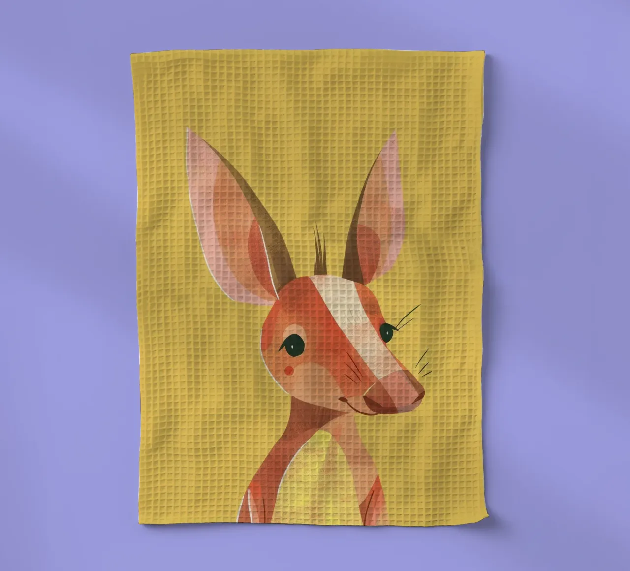 aardvark standing tall, its expressive face and attentive tea towel by DesignDoodle
