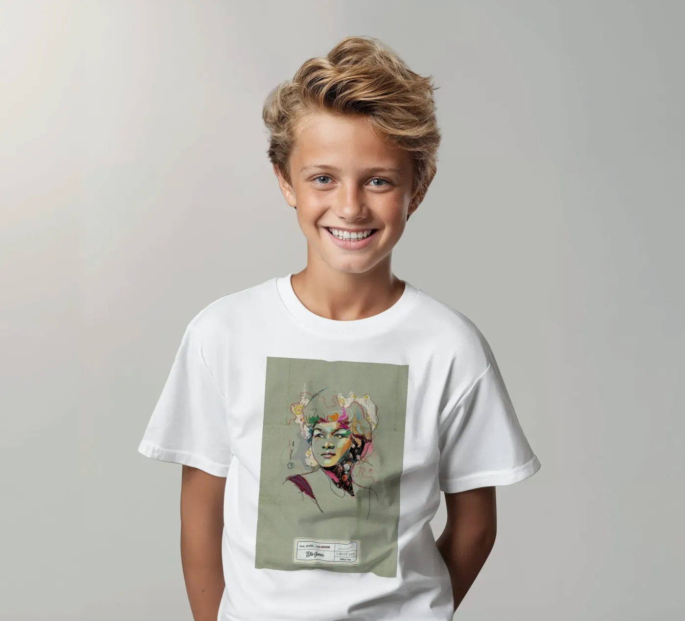 Etta Portrait kinder t-shirt van Carlos Quitério