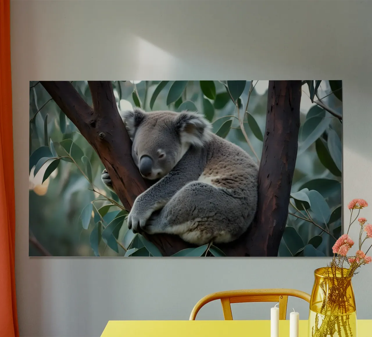 Koala che dorme su un albero di eucalipto carta hahnemühle da Wild Beauty