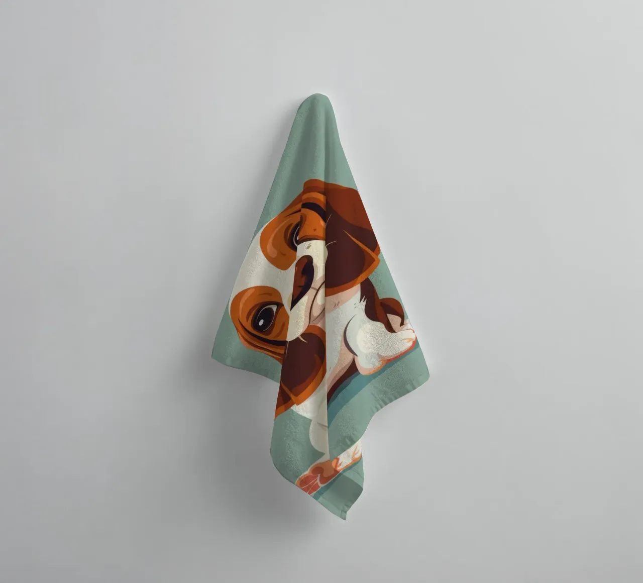 basset Hound Cutie: Full of Charm and Curiosity towel by DesignDoodle
