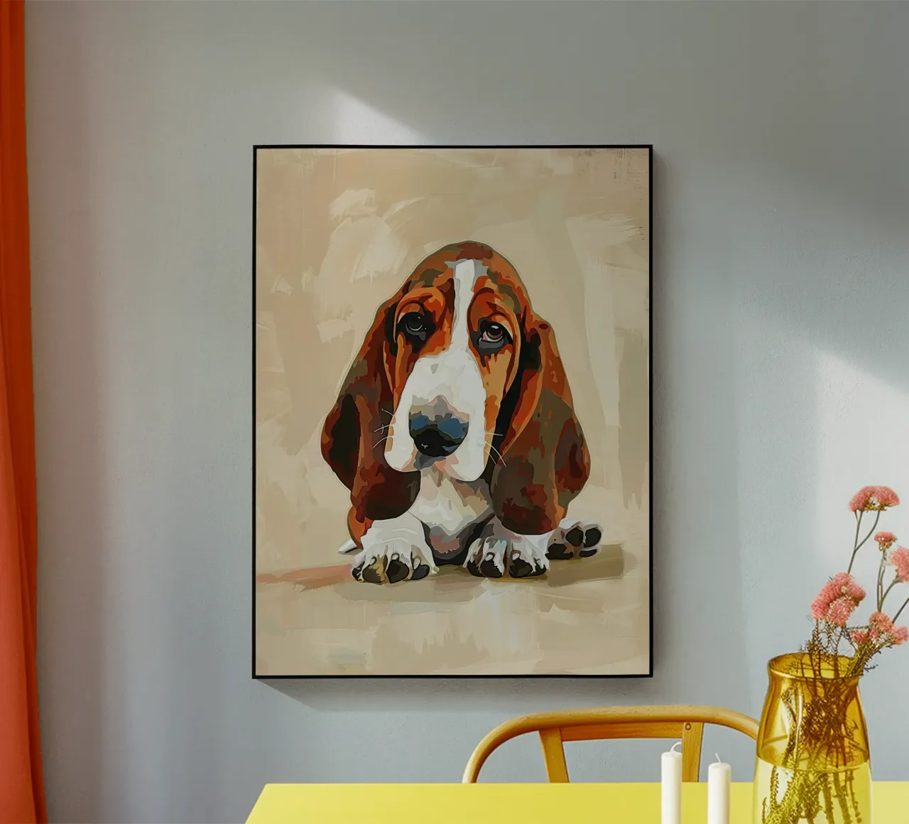 The Thoughtful Basset: A Quiet Moment acrylic glass by DesignDoodle