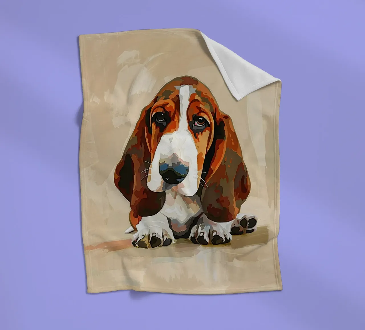 Il Basset riflessivo: un momento di tranquillità coperta in pile da DesignDoodle