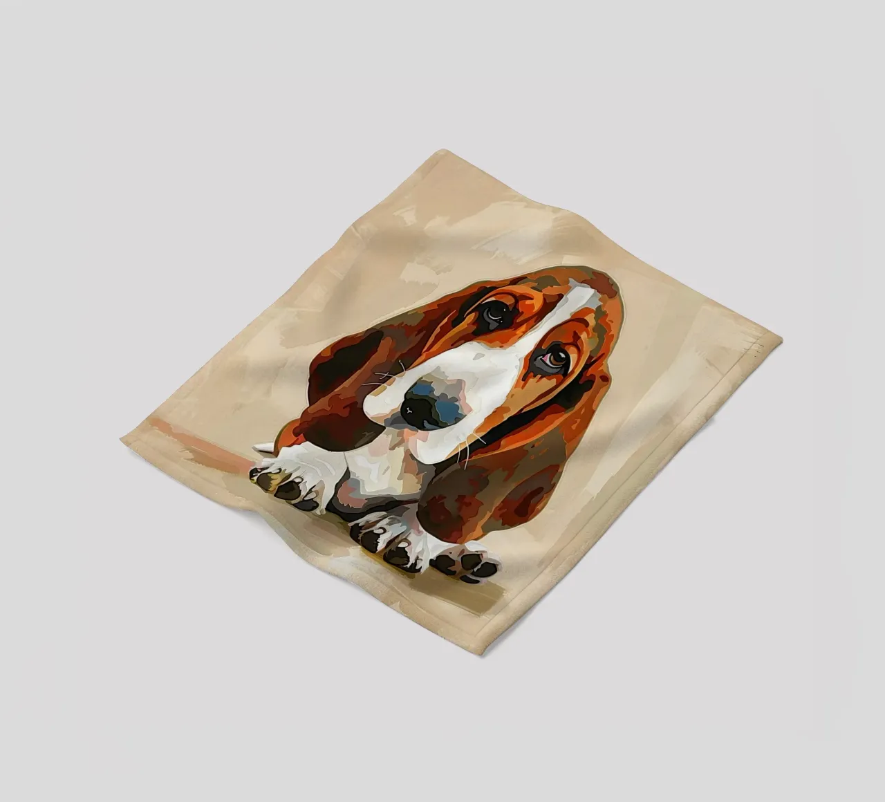 Il Basset riflessivo: un momento di tranquillità coperta in pile da DesignDoodle