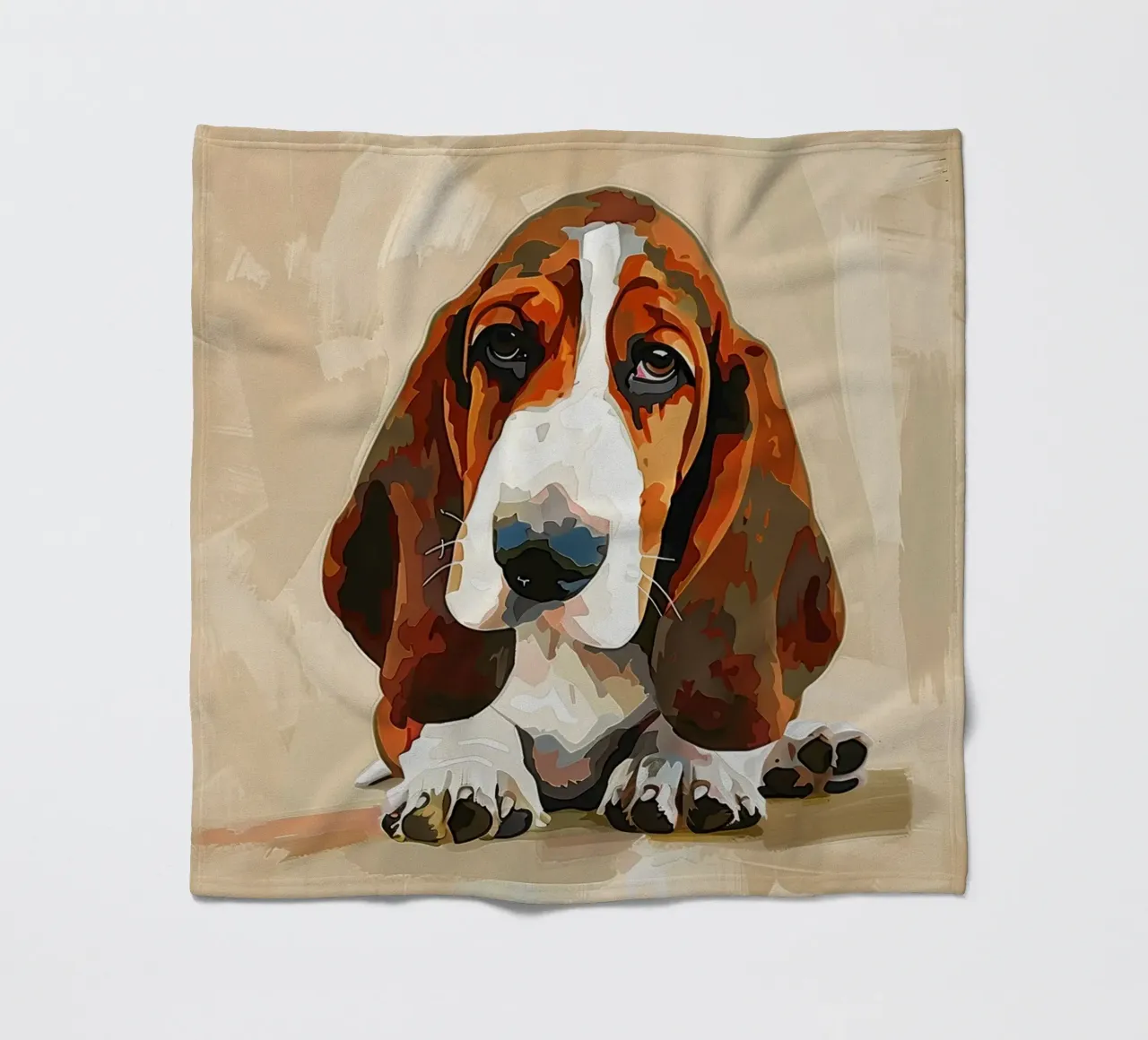 Il Basset riflessivo: un momento di tranquillità coperta in pile da DesignDoodle