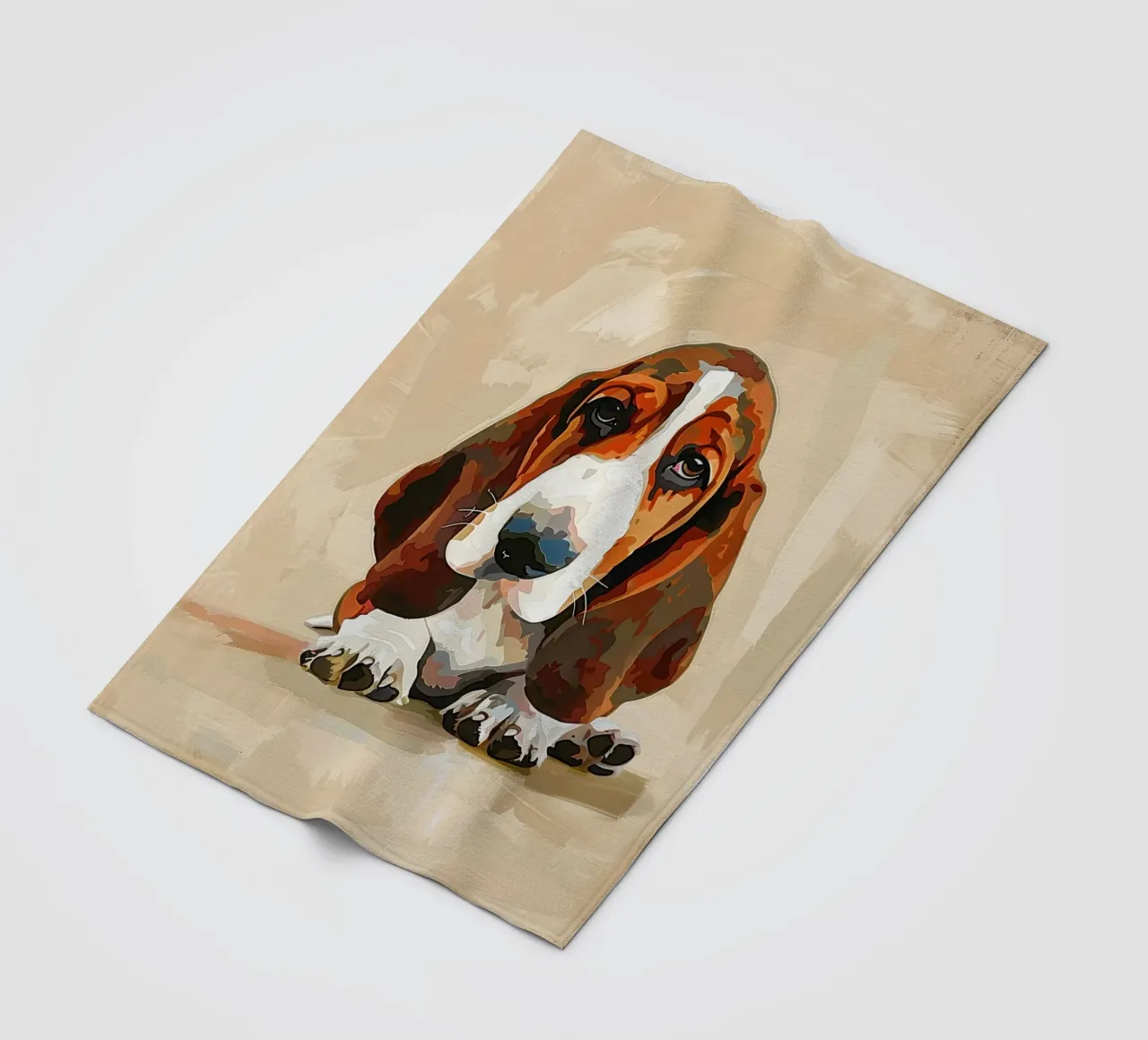 Il Basset riflessivo: un momento di tranquillità coperta in pile da DesignDoodle