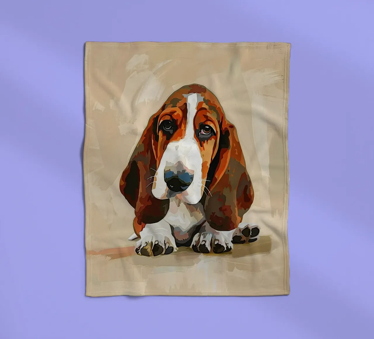 Il Basset riflessivo: un momento di tranquillità coperta in pile da DesignDoodle