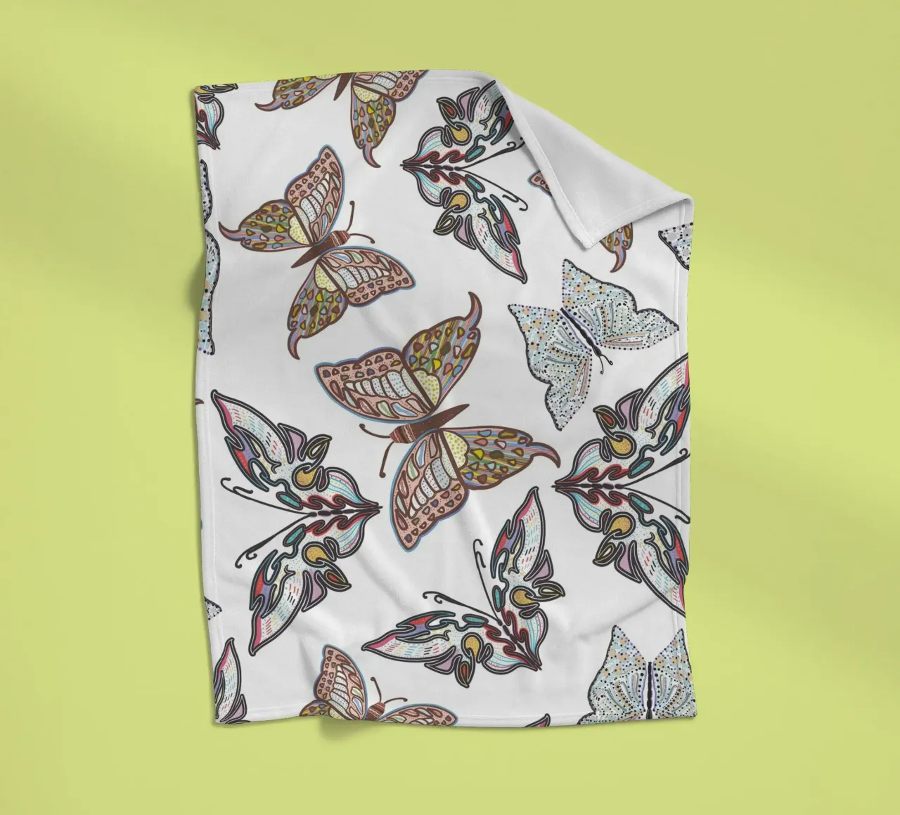 Modello di illustrazione delle farfalle coperta in pile da gulsengunel