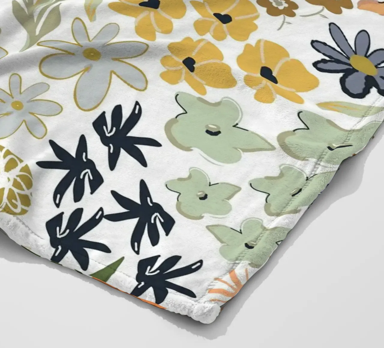 Ditsy colorful pattern with oranges fleece blanket by gulsengunel