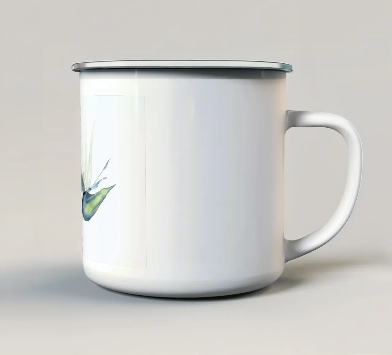 White Bird Of Paradise taza de esmalte de youdesignme
