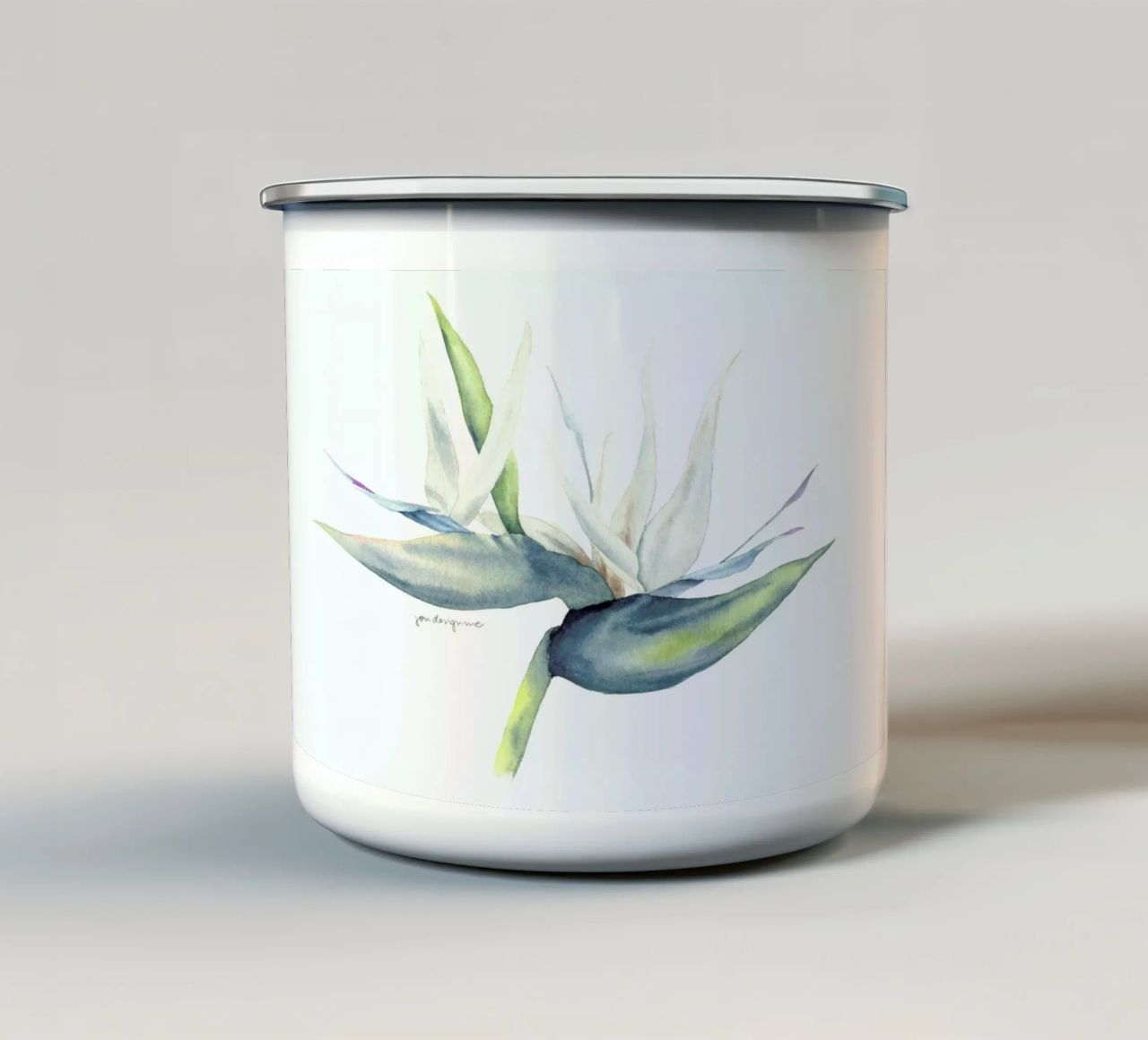 White Bird Of Paradise tazza in smalto da youdesignme