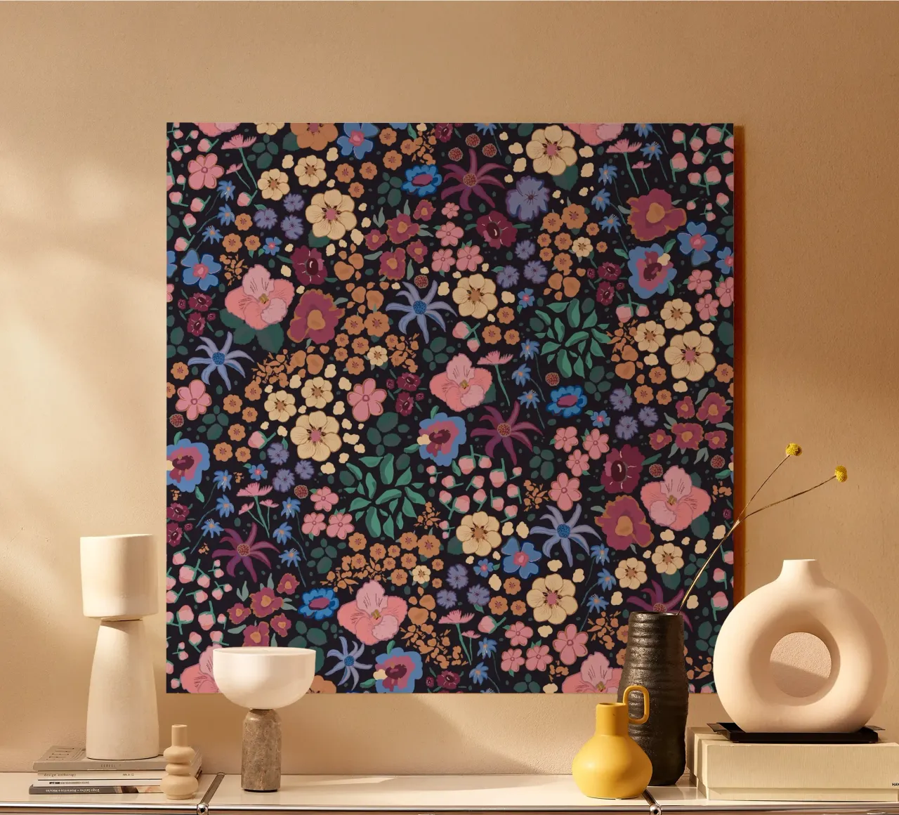 Ditsy colorful pattern forex plate by gulsengunel