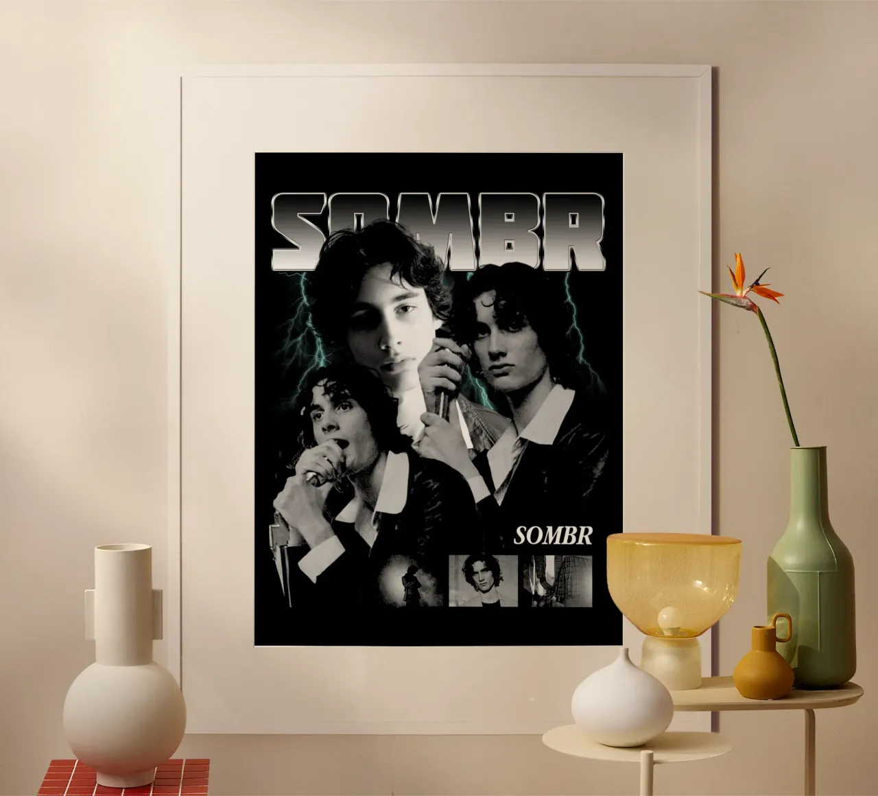 Musicista vintage in stile grunge Britpop poster da https://www.juniqe.com/uk/shop/Henndraws