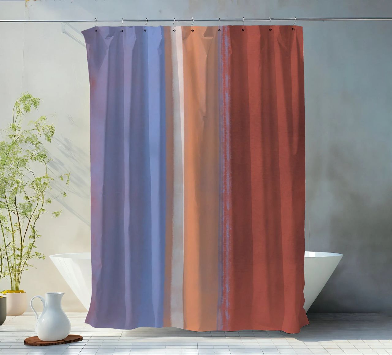 Colore verticale minimo 02 tenda da doccia da Little Dean
