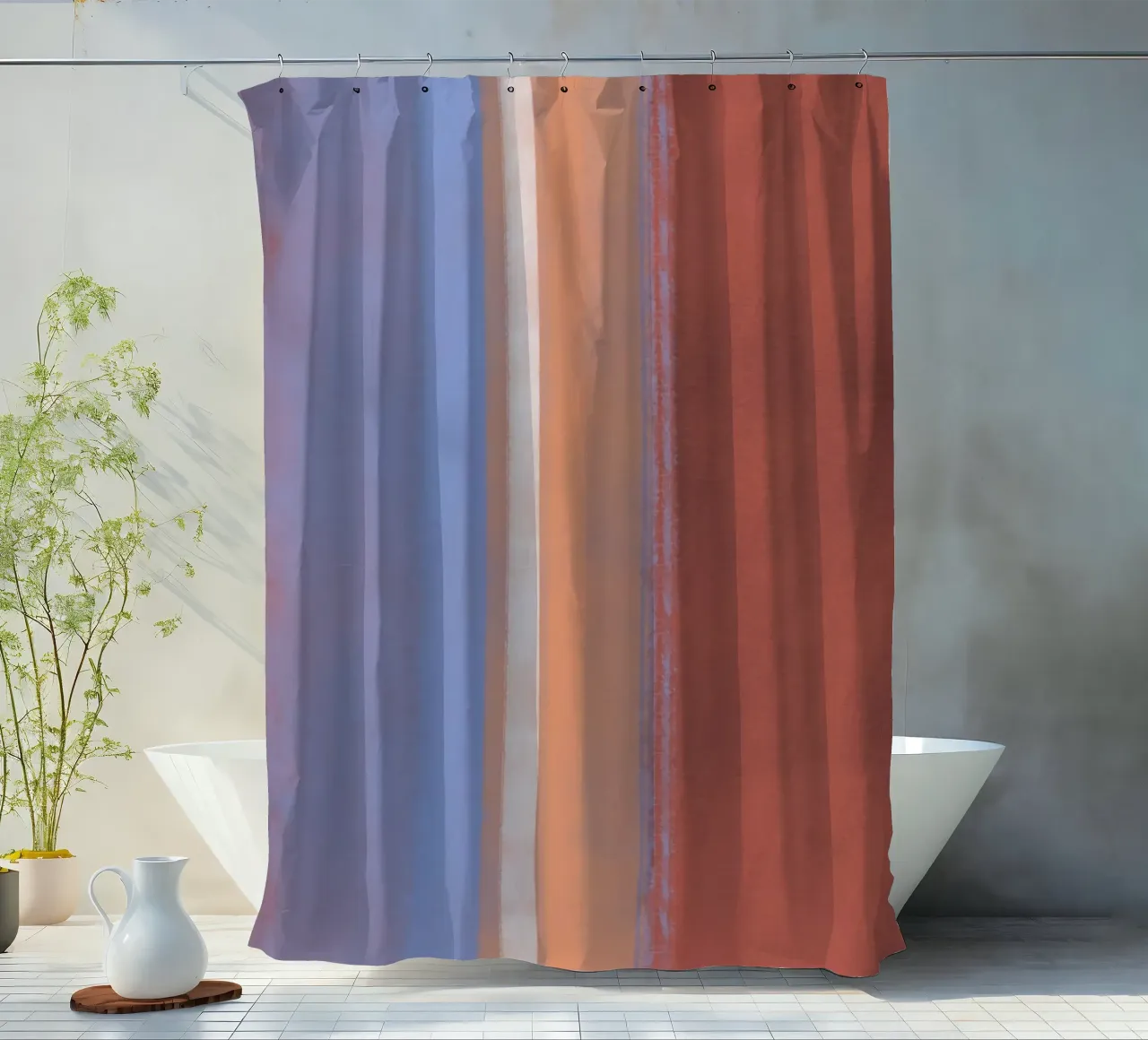 Colore verticale minimo 02 tenda da doccia da Little Dean