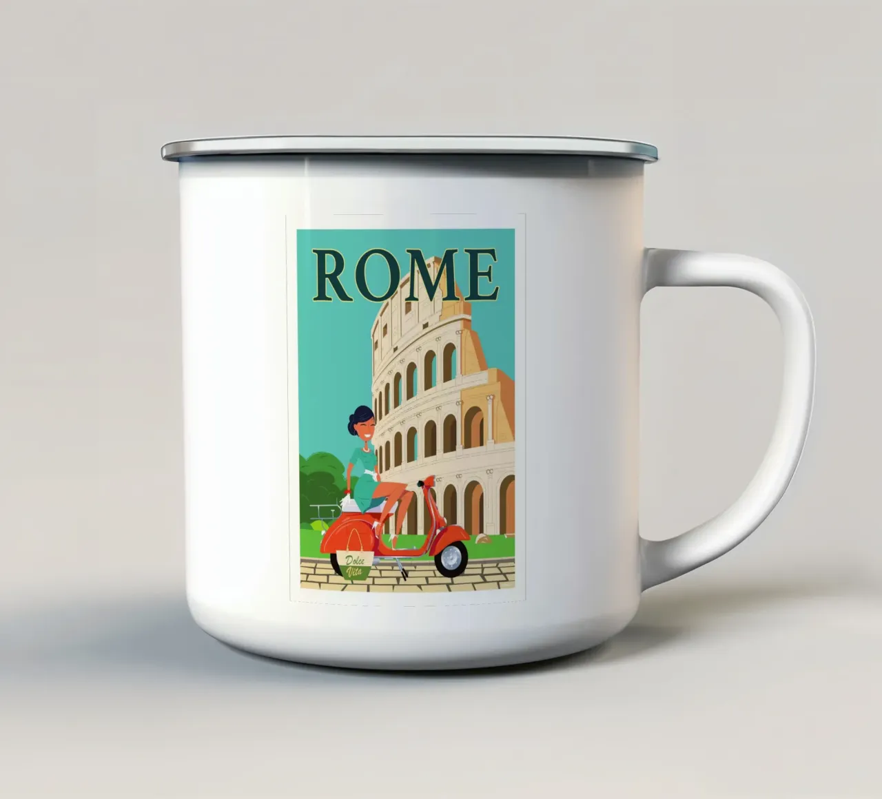 Roma tazza in smalto da Raphaël Delerue