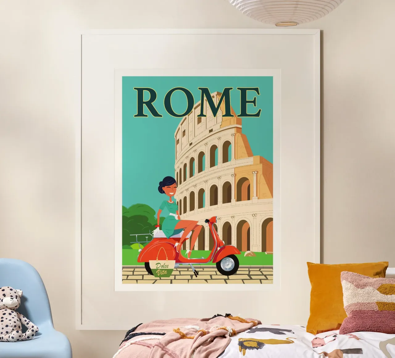 Roma poster con telaio in legno da Raphaël Delerue