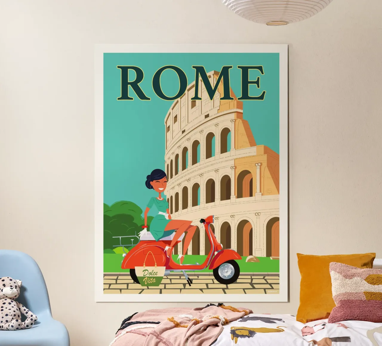 Roma poster con telaio in legno da Raphaël Delerue