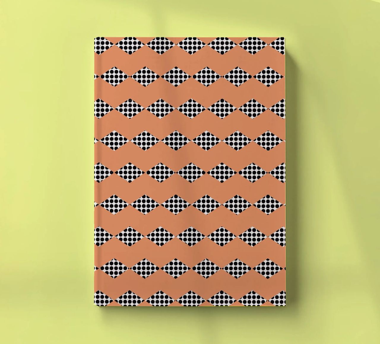 Black dot in diamond shape pattern notebook by Little Dean