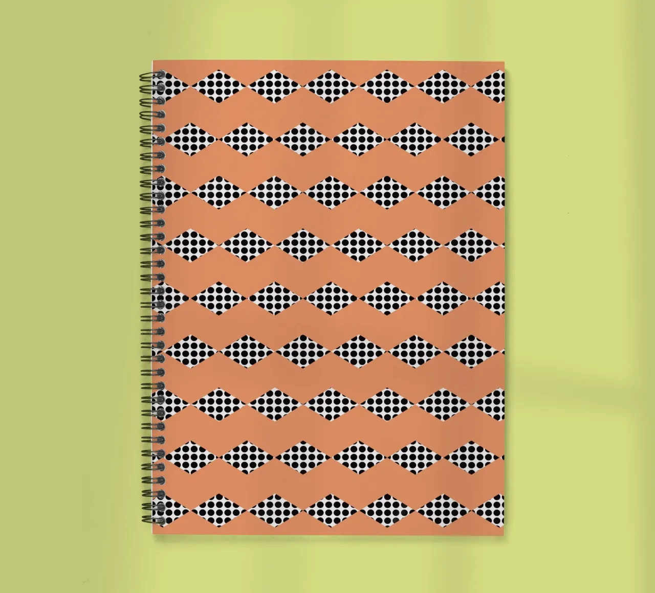 Black dot in diamond shape pattern spiral notebook by Little Dean