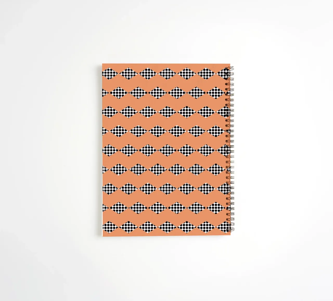 Black dot in diamond shape pattern spiral notebook by Little Dean