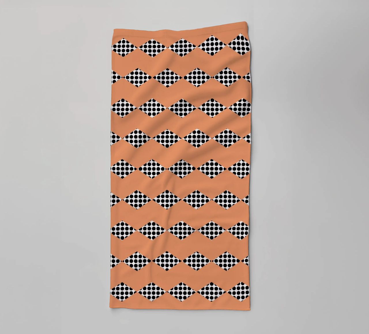 Black dot in diamond shape pattern towel by Little Dean