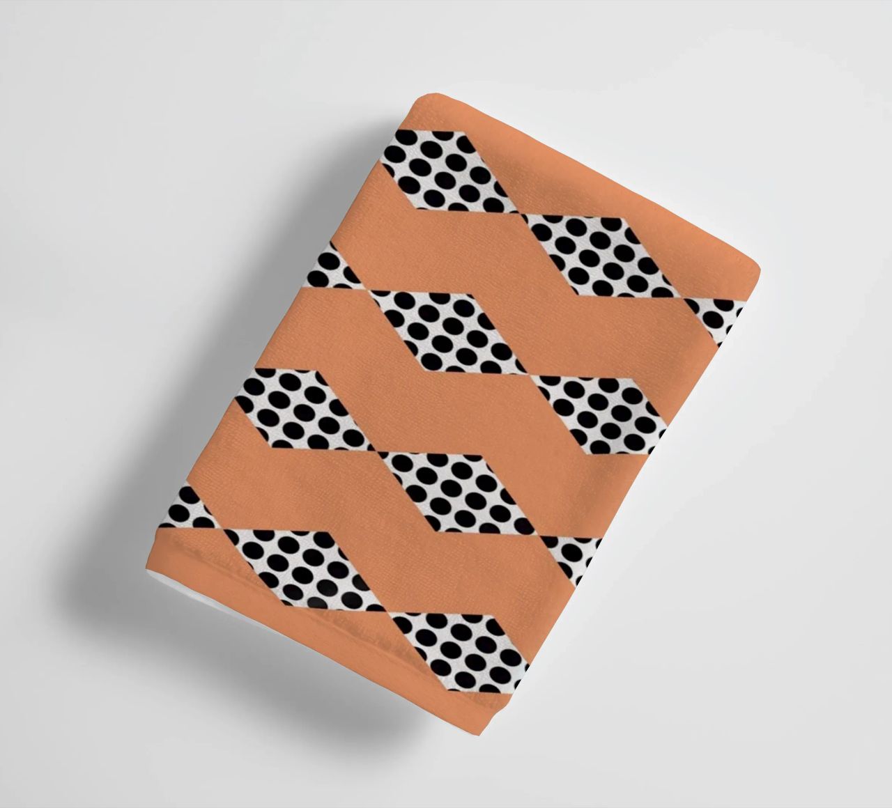 Black dot in diamond shape pattern towel by Little Dean