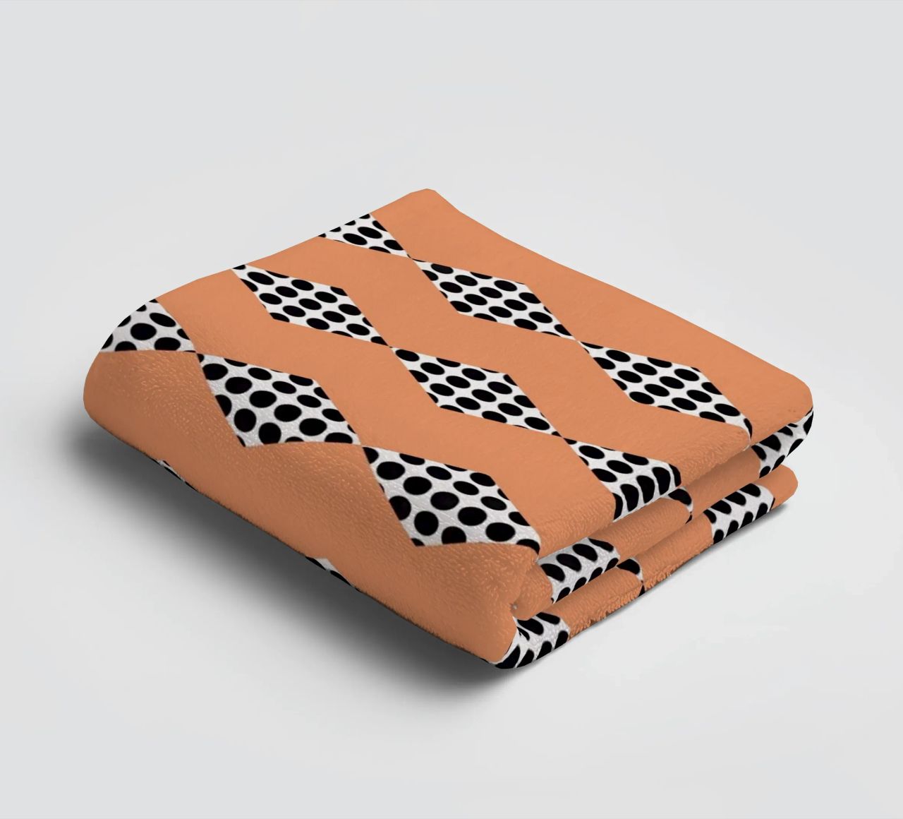 Black dot in diamond shape pattern towel by Little Dean