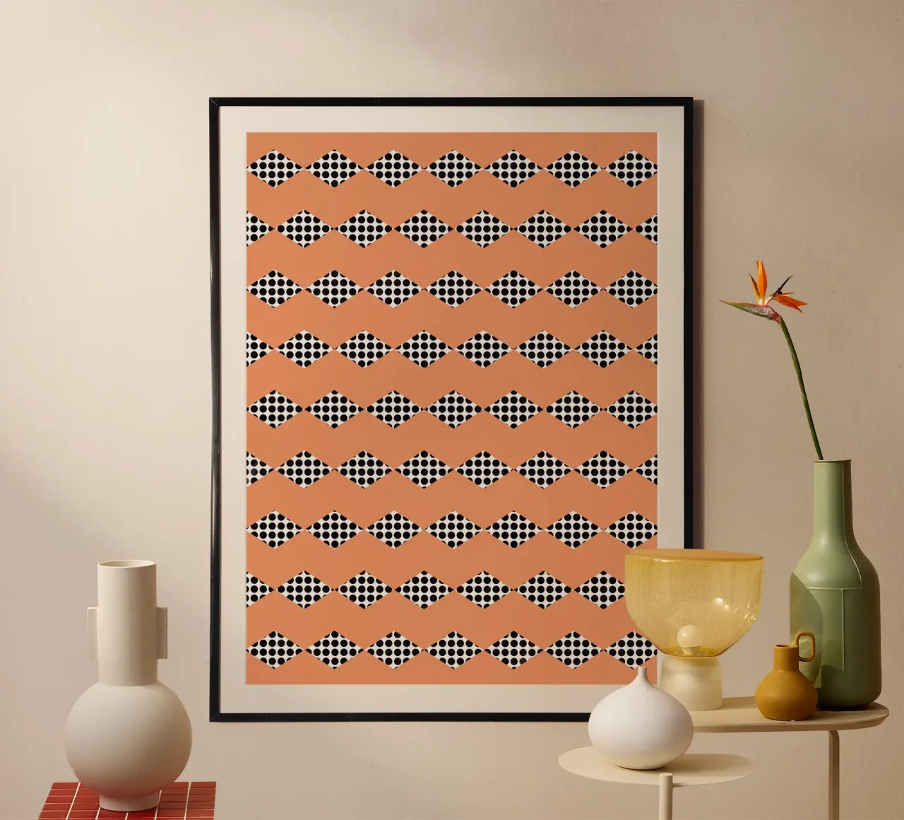 Black dot in diamond shape pattern hahnemühle by Little Dean