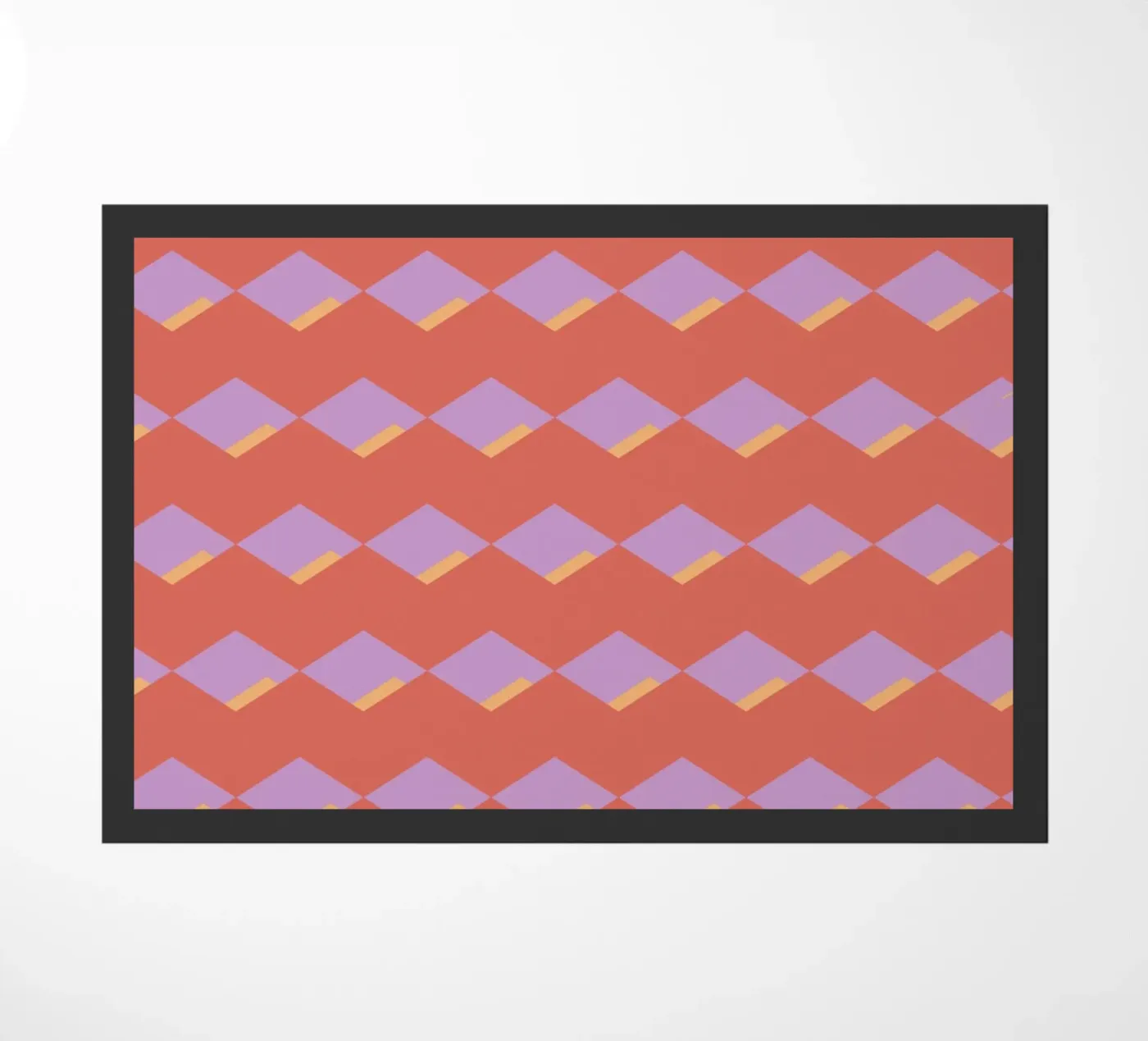 Diamond red zigzag pattern deurmat van Little Dean