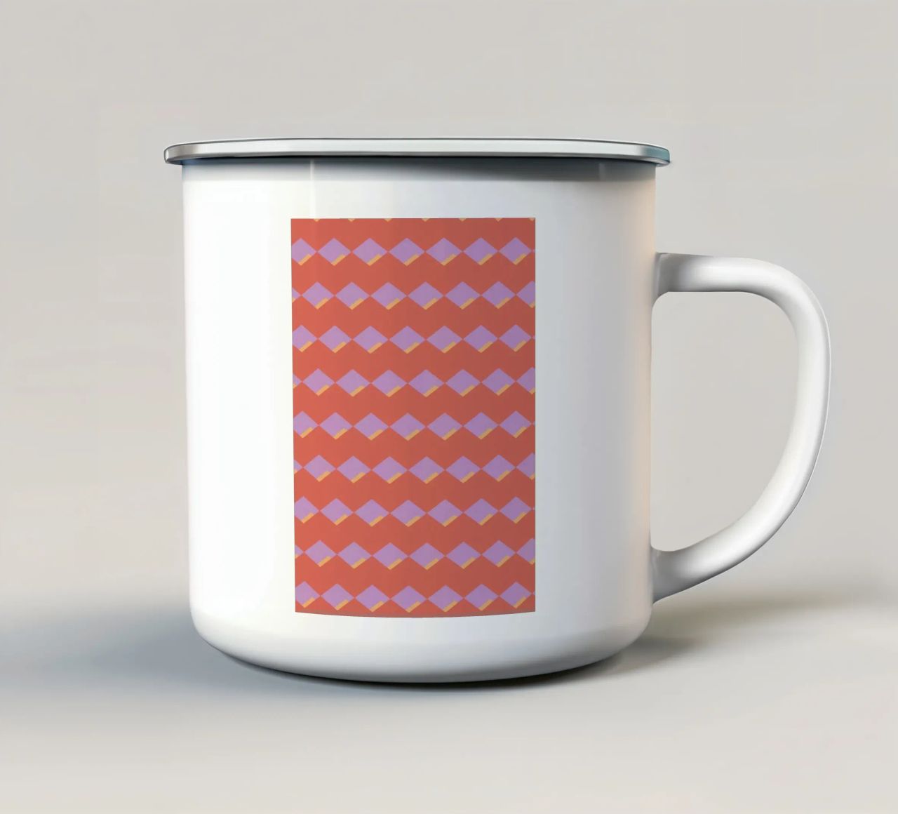 Diamante rosso a zig zag tazza in smalto da Little Dean
