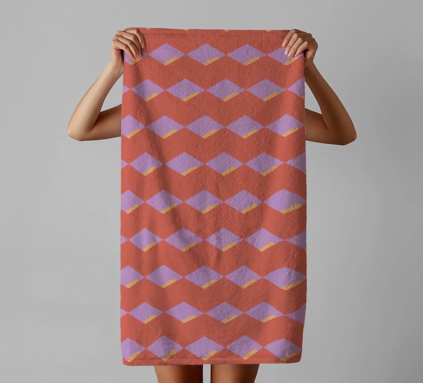 Diamond red zigzag pattern asciugamano da bagno da Little Dean