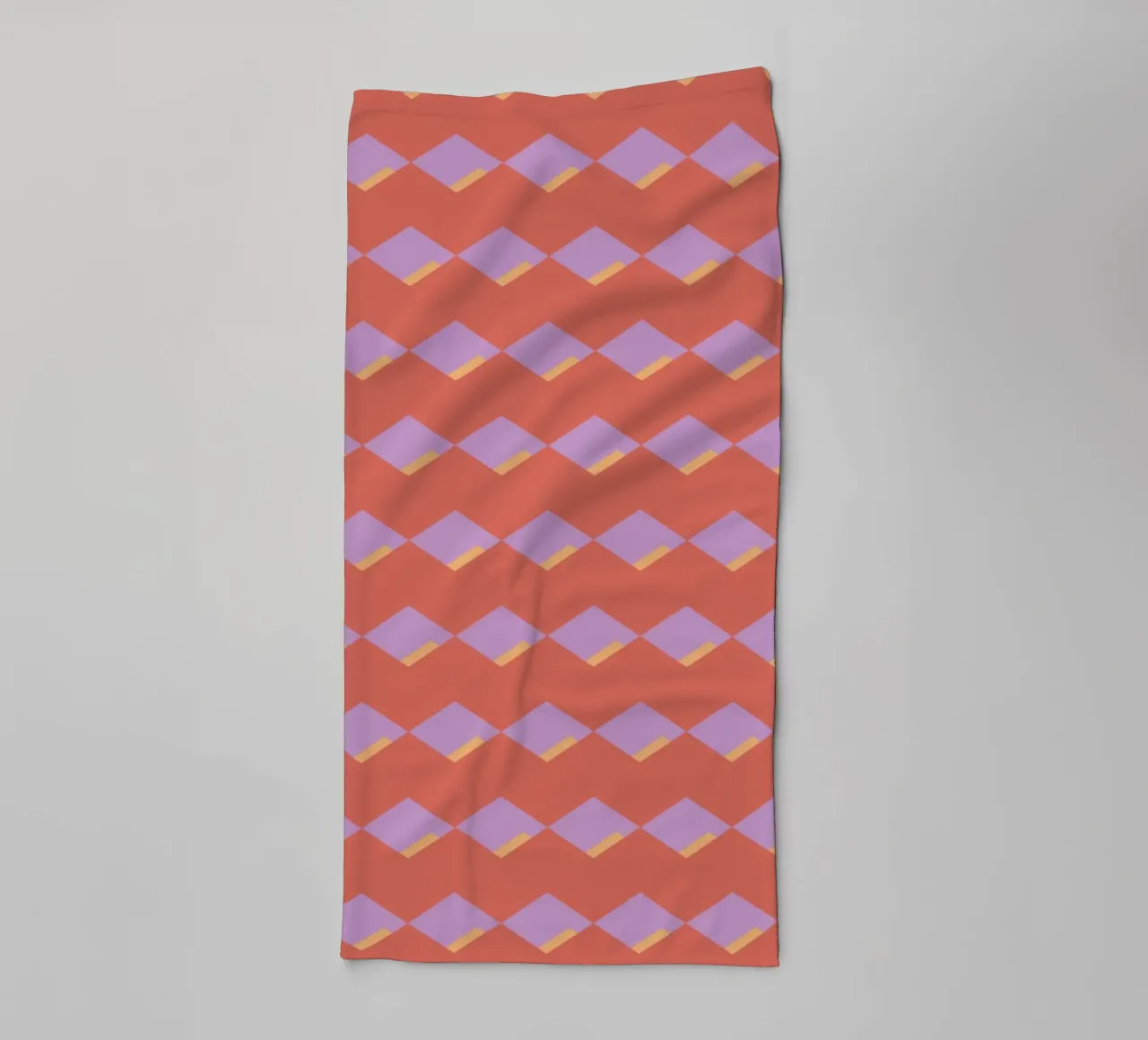 Diamond red zigzag pattern towel by Little Dean