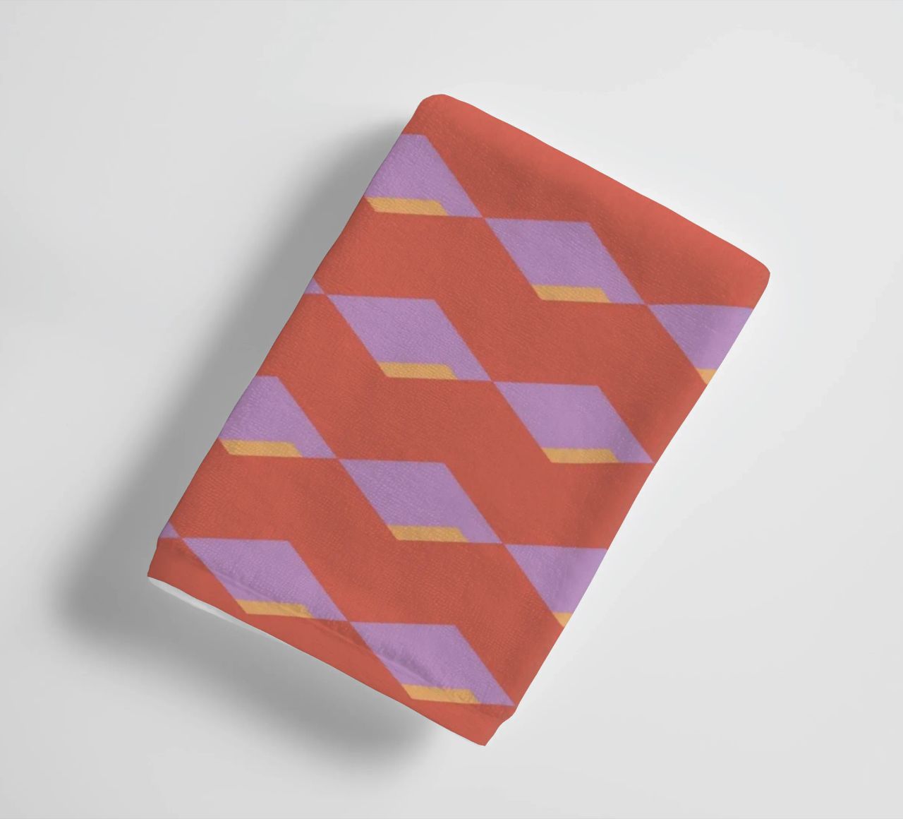 Diamond red zigzag pattern towel by Little Dean
